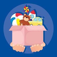 Charity and donation box with toys