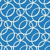 Hand drawn white colored circles on blue pattern vector