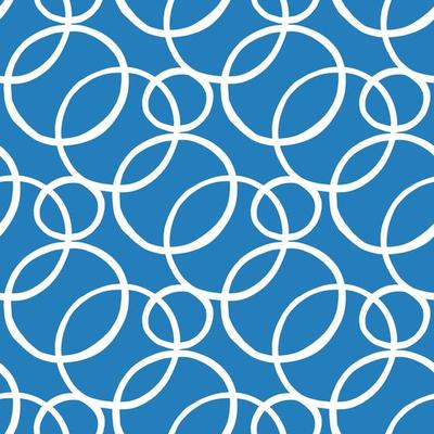 Hand drawn white colored circles on blue pattern