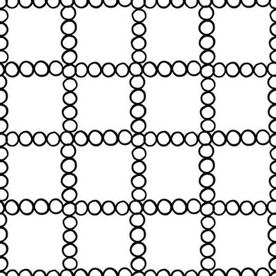 Hand drawn, black outlined circles pattern