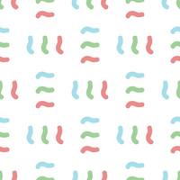 Hand drawn three colored shapes pattern vector