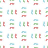 Hand drawn three colored shapes pattern vector