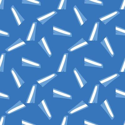 Hand drawn blue and white shape pattern