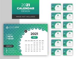 Round shape colorful desk calendar design template vector