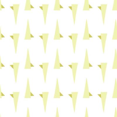 Hand drawn yellow triangles on white pattern