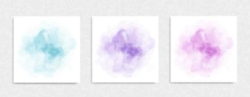 Set of Soft Pastel Watercolor Backgrounds vector