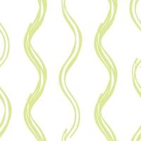 Hand drawn green wavy line pattern vector