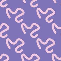 Hand drawn pink abstract shape on purple pattern vector