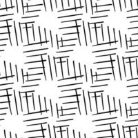 Hand drawn black and white lines pattern