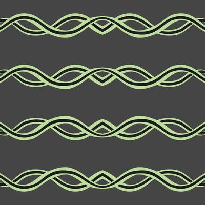 Hand draw green, black and grey wavy line pattern