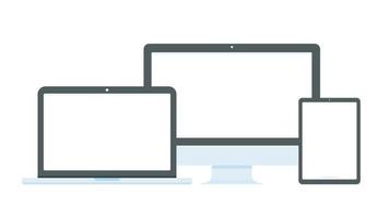 Desktop computer, laptop, and smartphone vector