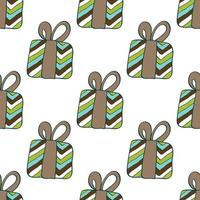 Merry Christmas gifts pattern vector