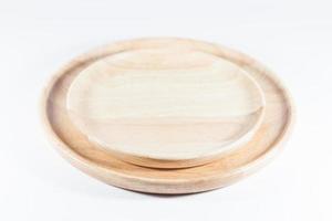 Stacked wooden plates photo