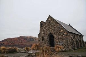 Brown brick building in New Zealand photo