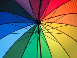 Rainbow beach umbrella photo