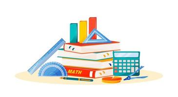 libros y útiles de matemáticas vector