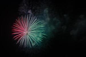 Red and green firework photo