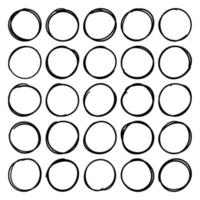Collection of scribbled circle frames vector