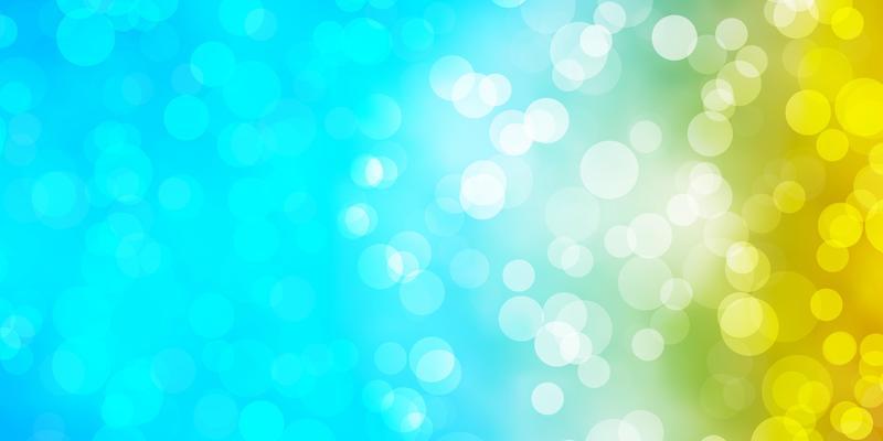 Light Blue, Yellow backdrop with dots.