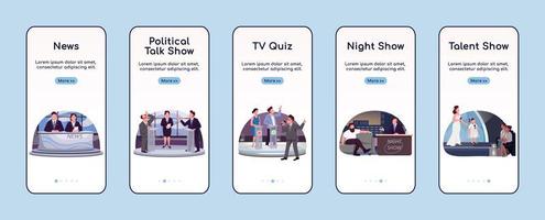 TV programming onboarding mobile app vector