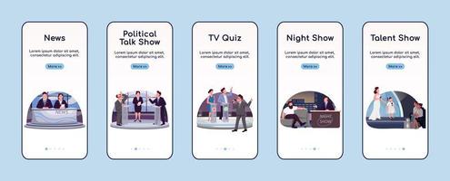 TV programming onboarding mobile app vector