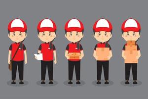 Delivery Character Doing Various Activities vector