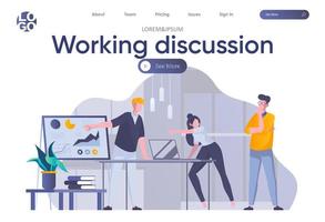 Working discussion landing page with header vector