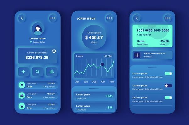 Online banking unique neumorphic design kit
