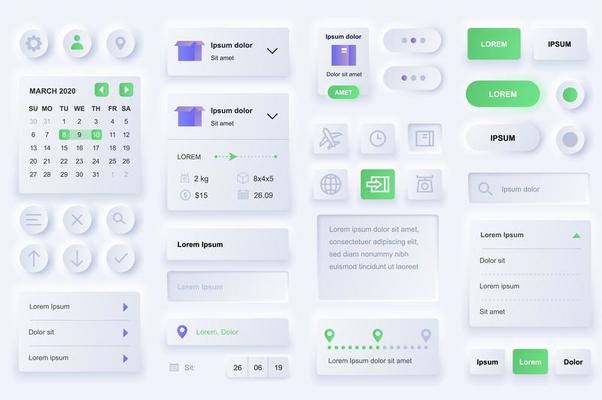 User interface elements for delivery mobile app.