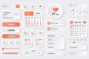 User interface elements for fitness mobile app. vector