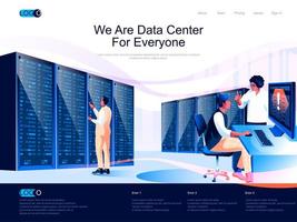 We are Data Center for everyone isometric landing page. vector