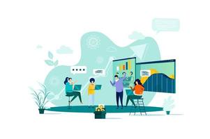 Business meeting concept in flat style. vector
