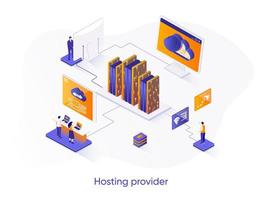 Hosting provider isometric web banner. vector