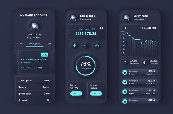 Online banking unique neumorphic design kit