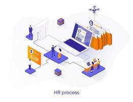 HR process isometric web banner. vector