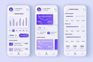 Smart banking unique neumorphic design kit vector