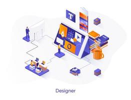 Designer isometric web banner. vector