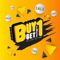 Buy one get one free banner vector