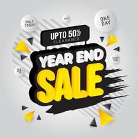 Year end shopping day sale banner vector