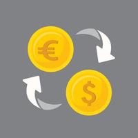 icono de concepto de cambio de moneda euro vector
