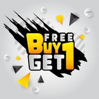 Buy one get one free promotion template vector