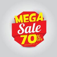 Mega sale banner template vector