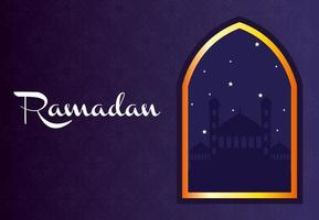 Ramadan celebration banner with mosque vector