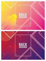 Colorful vibrant abstract background set vector