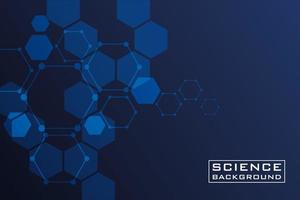 Blue science background with lines and structures vector