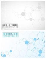 Science background set with lines and structures vector