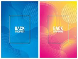 Colorful vibrant abstract background set vector