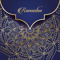 Ramadan celebration banner with gold mandala