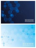 Blue science background set with lines and structures vector