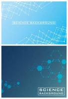 Blue science background set with lines and structures vector